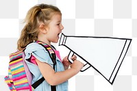 Little girl with a megaphone transparent png