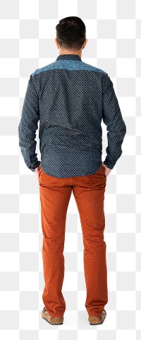 Man with a rear view transparent png