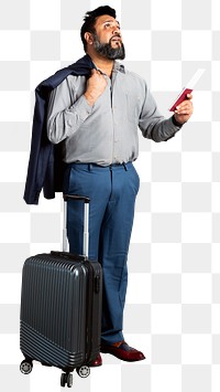 Happy Indian businessman checking the departure board at the airport mockup