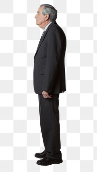 Senior businessman in a profile shot mockup 