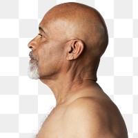 Profile of a senior African American man overlay