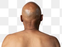 Back view of a senior African American man overlay