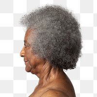 Senior African American woman in profile overlay