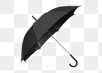 Black umbrella png sticker, object image on transparent background