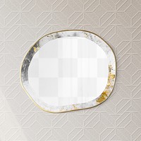 Marble textured frame mockup hanging on a wall