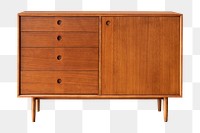 Mid century modern wood cabinet design element