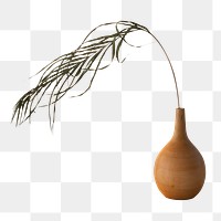 Palm leaf in a brown vase mockup