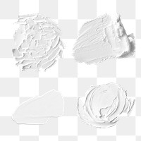 White acrylic paint stroke design element set