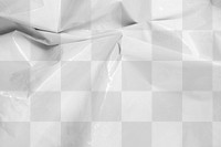 White crumpled plastic textured textile design element