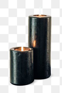 Black pillar candles design element