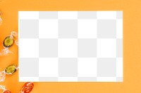 Card mockup on an orange background