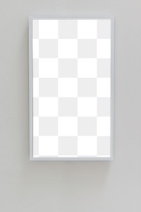 Interactive led screen mockup png on wall in gallery