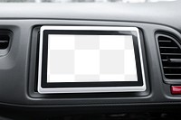 Gps transparent screen mockup png in self-driving car
