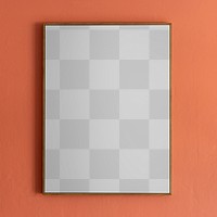 Minimal picture frame mockup png with hanging on a wall