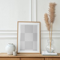 Minimal picture frame mockup png with Scandinavian design