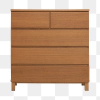 Wooden sideboard mockup png for home decoration