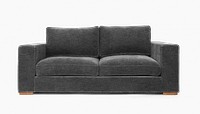 Modern velvet sofa png mockup living room furniture