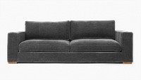 Modern velvet sofa png mockup living room furniture