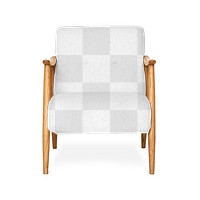 Natural wood chair png mockup in mid century modern style