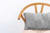 Linen cushion pillow png mockup living concept