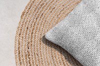 Weave cushion pillow png mockup living concept