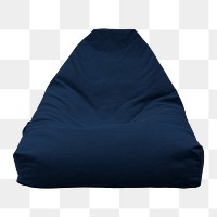 Bean bag furniture png mockup in blue tone