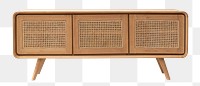 Rattan cabinet png mid century furniture mockup