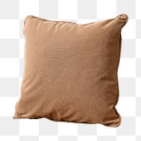 Brown pillow cushion png mockup