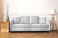 Sofa png mockup furniture for living room in Scandinavian interior style