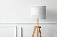 Lamp mockup png on a white wall minimal interior