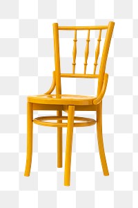 Yellow vintage chair png mockup