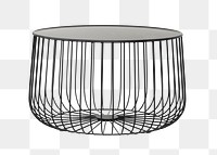 Cage side table mockup png in industrial design