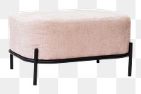 Pink velvet stool png mockup modern chic interior