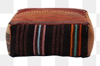 Moroccan pouf mockup png floor pillow in upcycled rugs