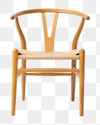 Wishbone chair png mockup in natural wood