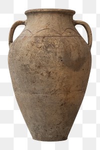 Rustic antique vase png mockup mediterranean style
