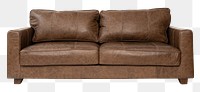 Modern leather sofa png mockup living room furniture