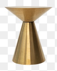 Fancy side table png mockup in brass 