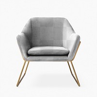 Luxury velvet png mockup chair 