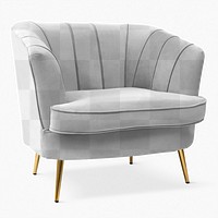 Luxury velvet png mockup chair 