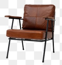 Industrial leather chair png mockup loft style furniture