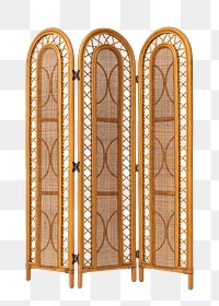 Rattan room divider png mockup vintage and bohemian style