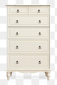 Classic chest png mockup of drawers in off white