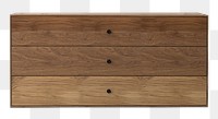 Wooden sideboard png mockup with rough texture