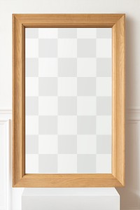 Modern wood frame png mockup with design space