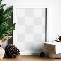 White picture frame png mockup Christmas festival