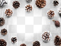 Pine cone png border frame design