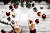 Blank Christmas card png mockup