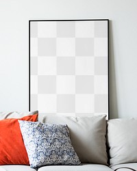 Black picture frame png mockup home decor