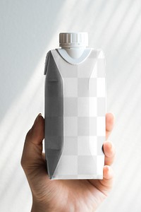 Paper juice box PNG mockup white plastic lid